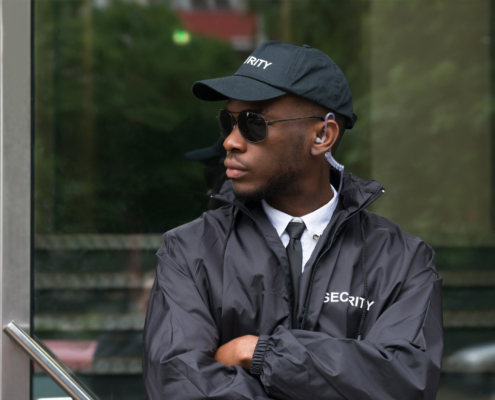 Security Guard Outside Commercial Business